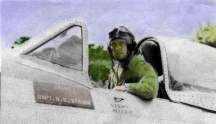 Harry Strawn in his republic p-47 thunderbolt
