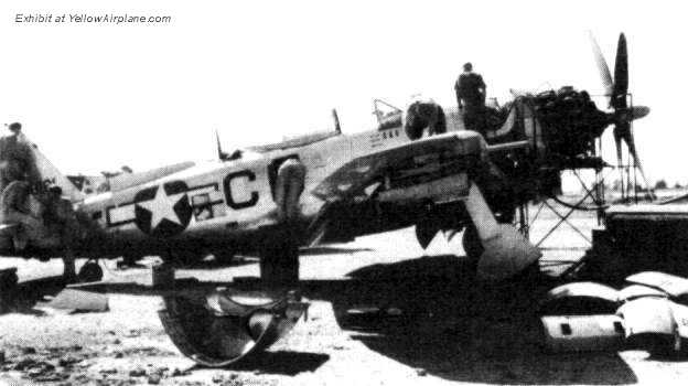 P-47 Thunderbold WW2 Fighter Aircraft undergoing maintenance on the Island Ie Shima