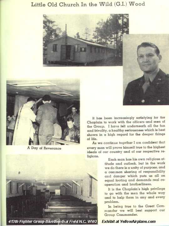Picture of the Chapel of the 413th Fighter Group at Bluethenthal Field North Carolina.
