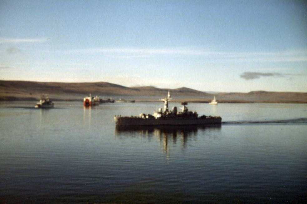 British Navy Ships in the Falkland Island Straights
