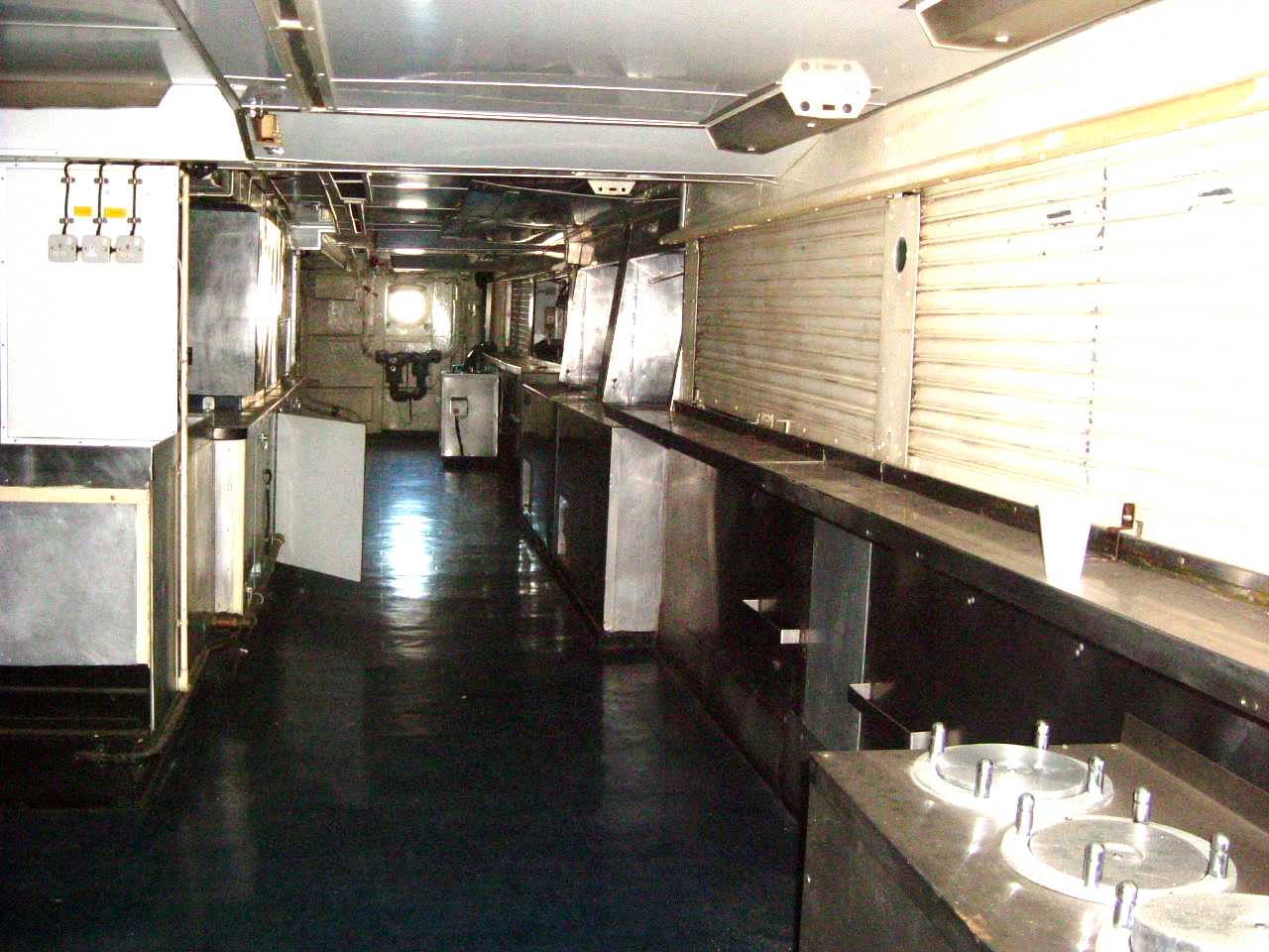 Here are the food serving lines on the HMS Intrepid