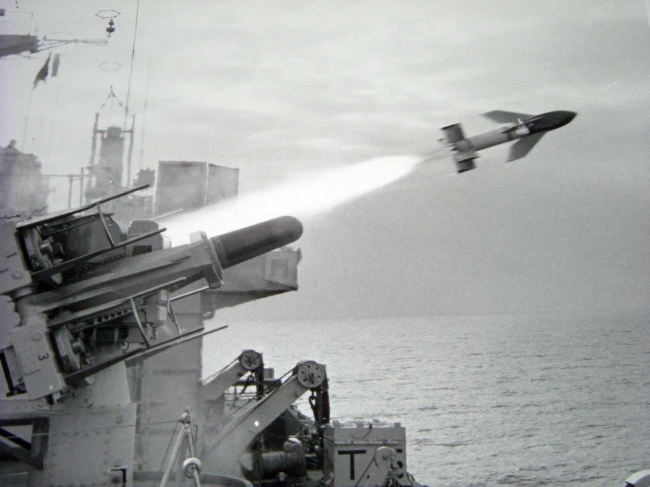 Seacat missile being fired from Intrepid