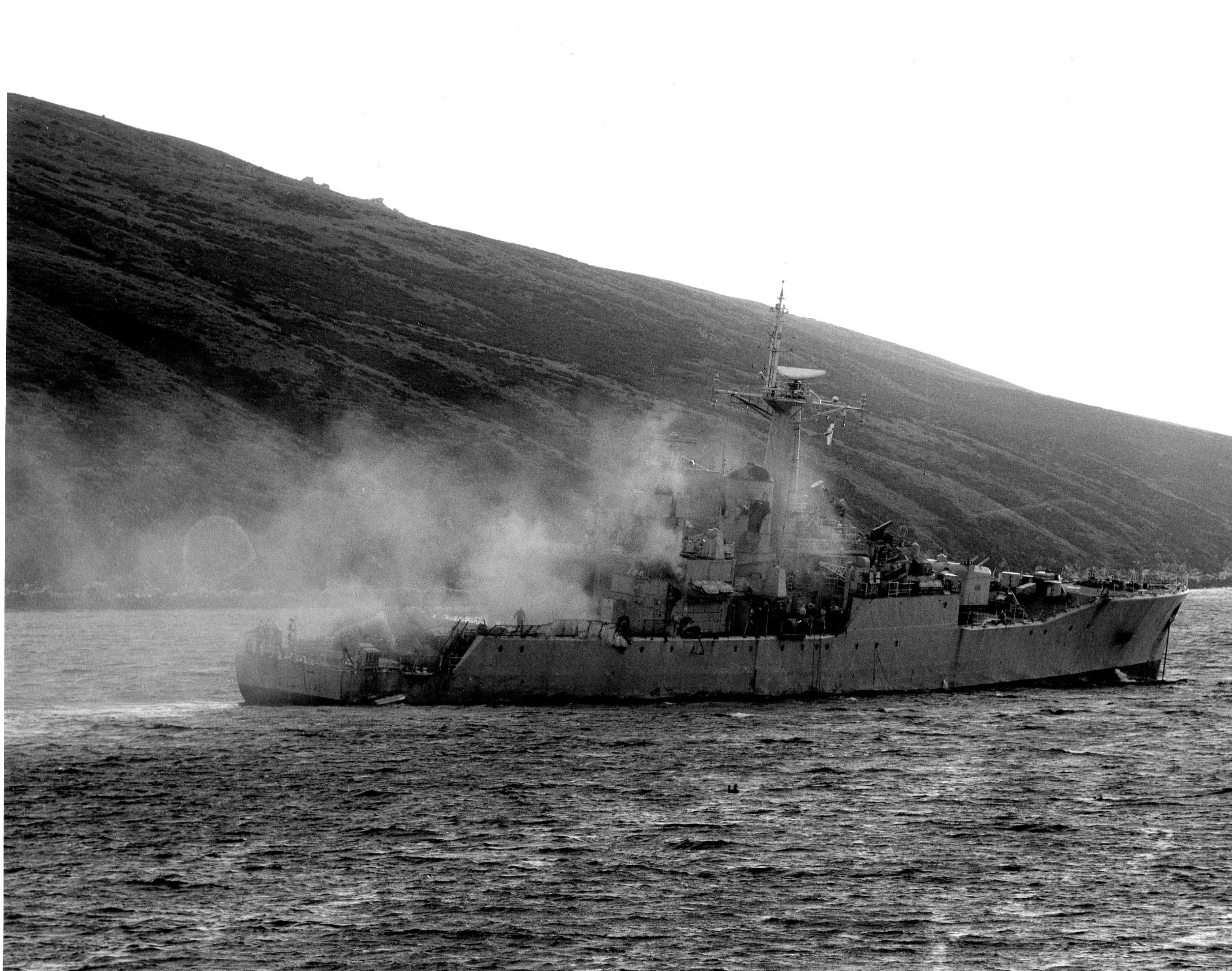 HMS Plymouth with Battle Damage