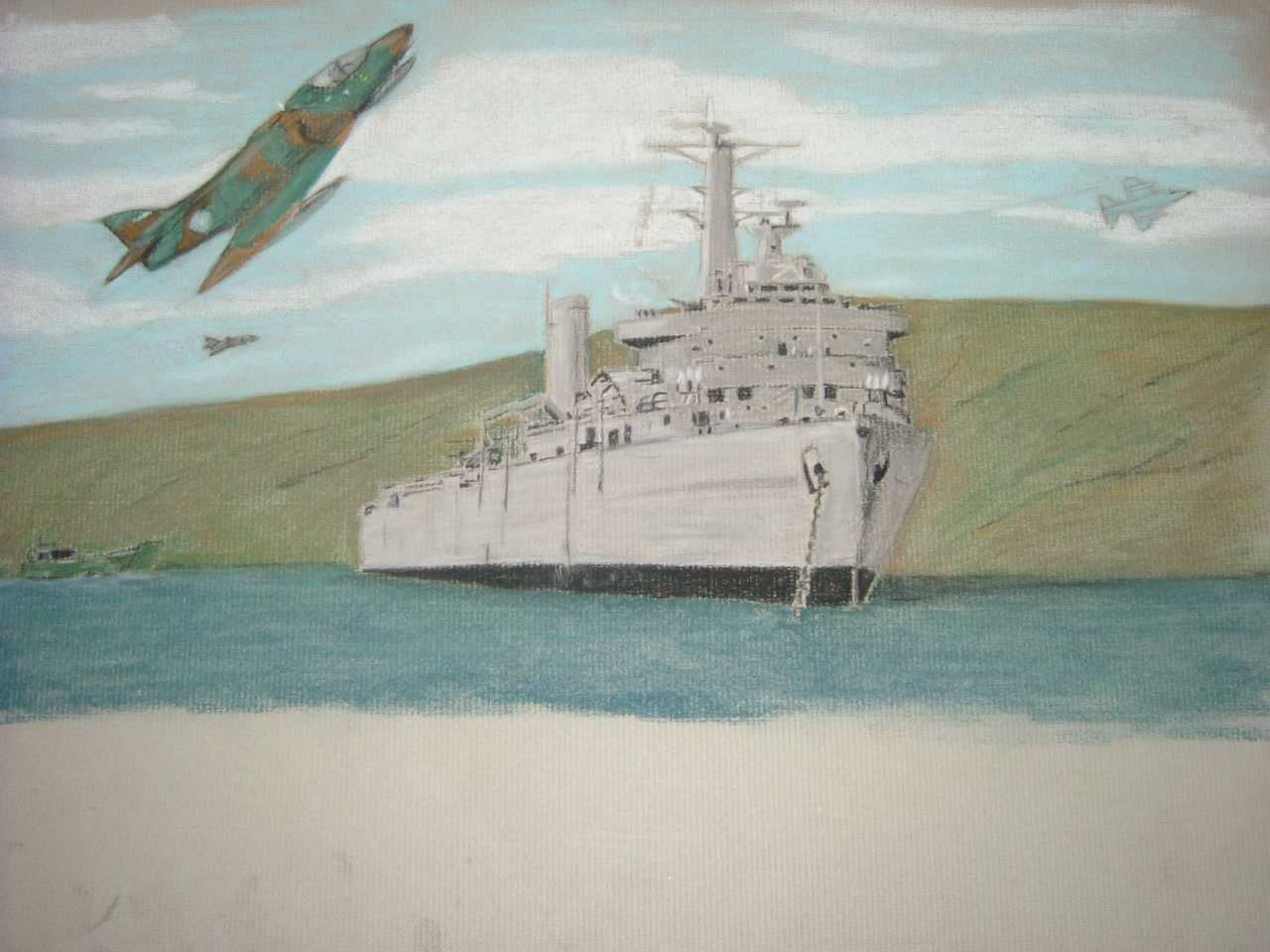 Another Falklands War Painting by Neil Wilkinson, this is an in progress painting.