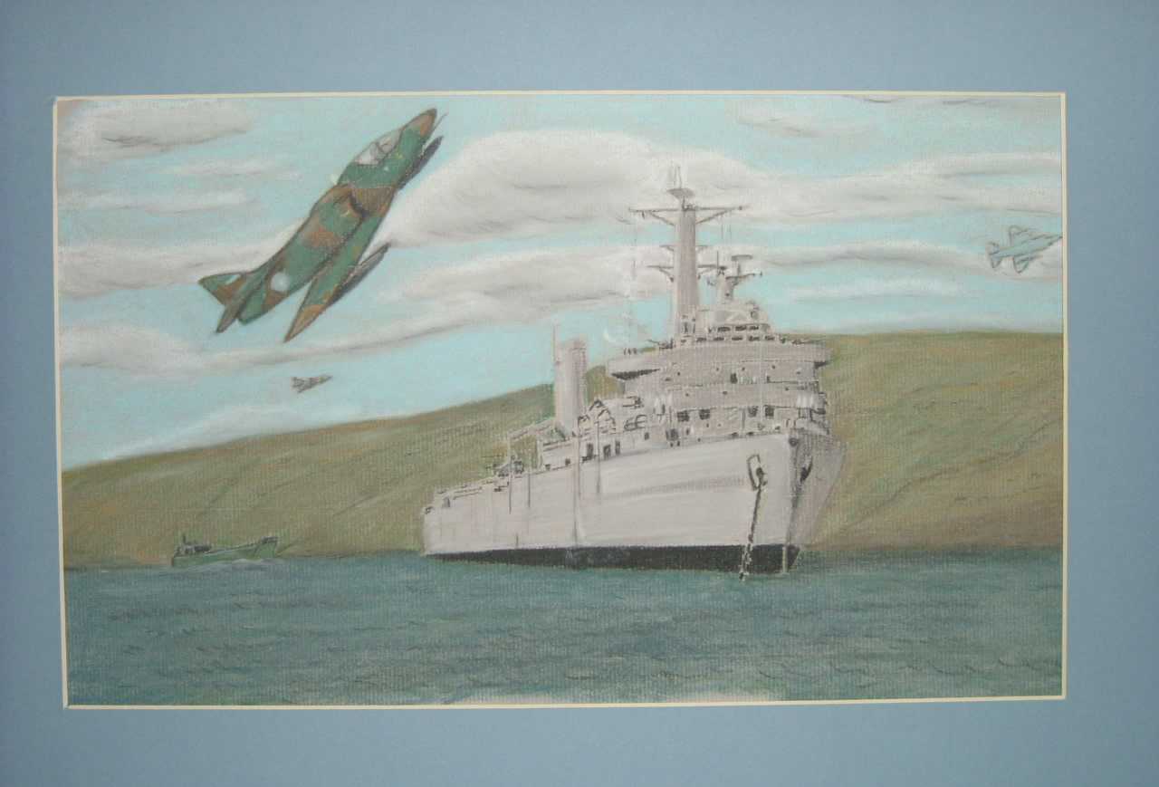 Still in progress,  Falklands - Malvinas War Painting by Neil Wilkinson, this is an in progress painting.