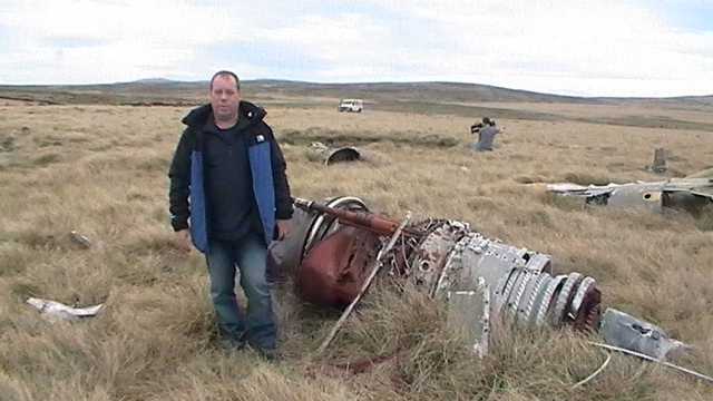 Jet Engine from the Falklands War found on the Falkland Islands 2011