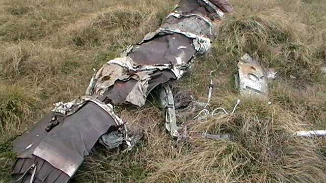 Other Falklands War aircraft components from the crashed airplane.