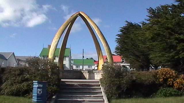 Whale bones in Port Stanley on the Falkland Islands