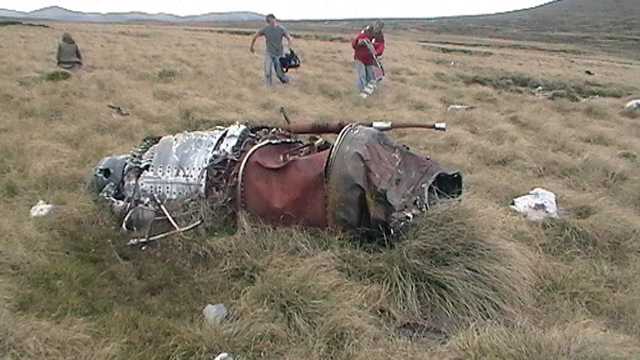The remains of Mariano's jet engine