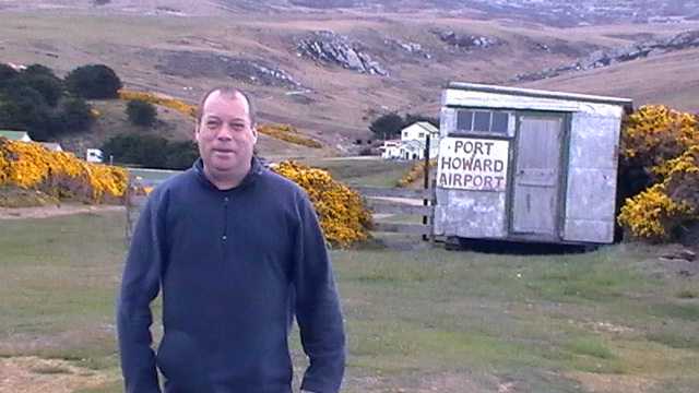 Neil Wilkinson at Port Howard on the Falkland Islands