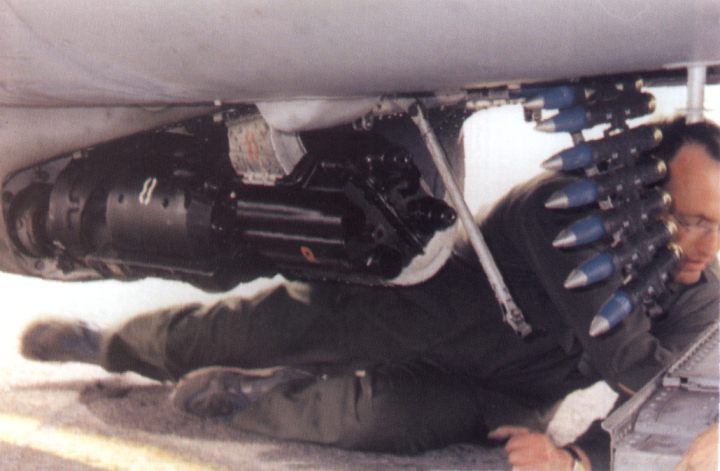 Loading the 30mm DEFA 553 canon on the Alpha Jet Dornier Jet Fighter