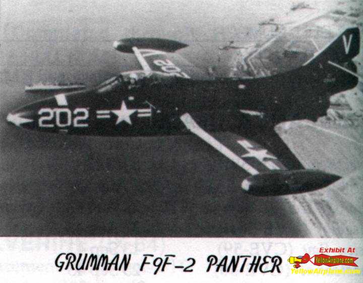 grumman f9f -2 panther over north island during the korean war