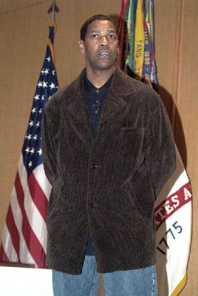 Denzel Washington stands by the American Flag and it's Honor