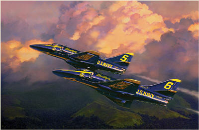 US Navy Blue Angels Flight Demonstration Team, A4 Skyhawk Jet Fighters