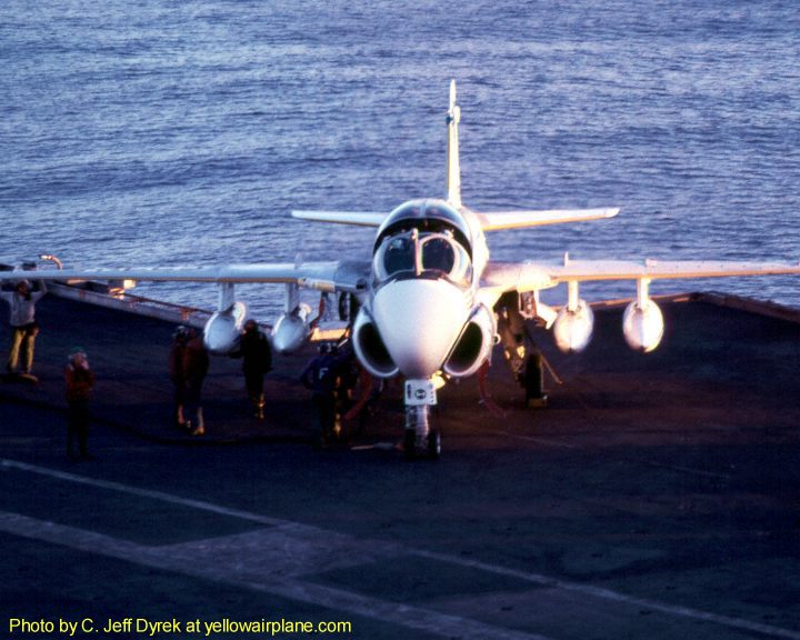 A6 Intruder US Navy Military Jet Fighter Tanker on the USS Kitty Hawk