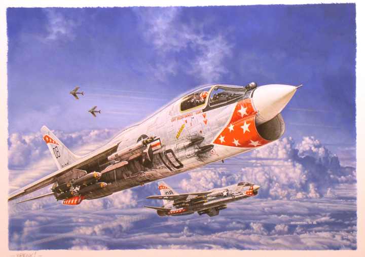 Beautiful Painting by Daniel Bechennec of the F-8 Crusader
