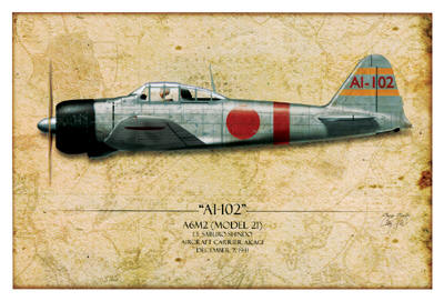 Japanese A6M2 Model 21 WW2 Airplane