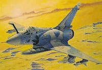 Aviation Art Picture, the Dassault Mirage 2000 Jet Fighter in Iraq Desert Storm.