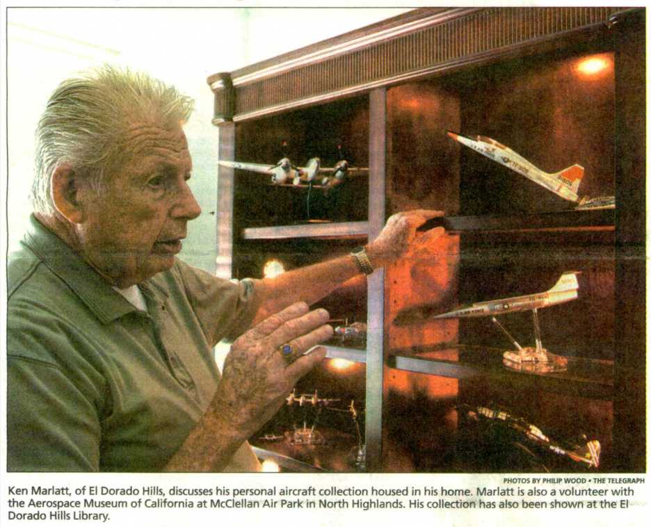 Ken Marlatt showing his model airplane collection and his F-104 Starfighters