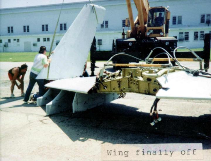 a closeup of the a7 corsair ii wing spar