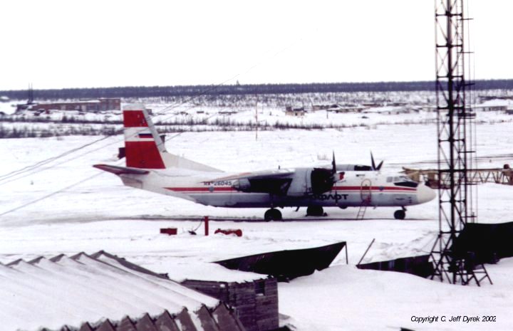 Picture of an Antonov An-26 at the Khatanga Airport in Northern Siberia.