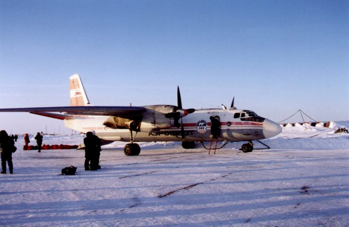 Our Antonov An-26 Cargo plane on Sredney Island just 600 miles south of the North Pole
