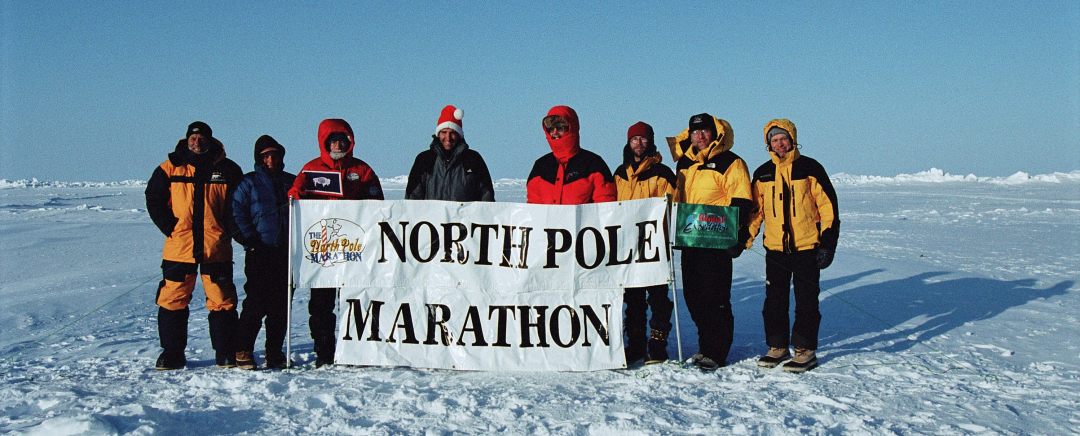 This is the whole North Pole Marathon competition group for 2003