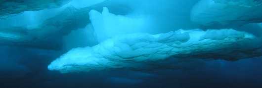 Underwater photo view of the Arctic Ice