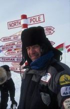 C. Jeff Dyrek, webmaster, standing on the North Pole