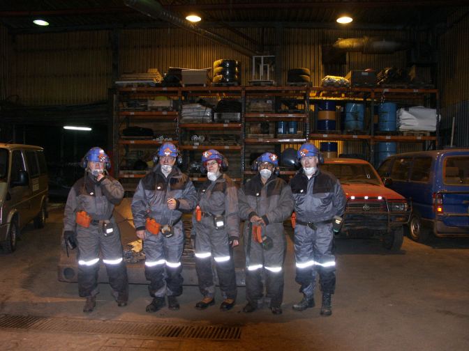 Tour Group ends up in Coal Mine #7 of Longyearbyen Norway.