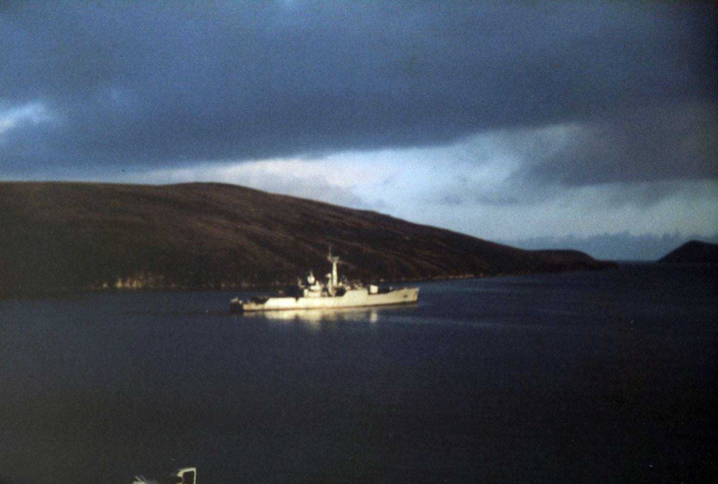 HMS Plymouth before it was hit by bombs