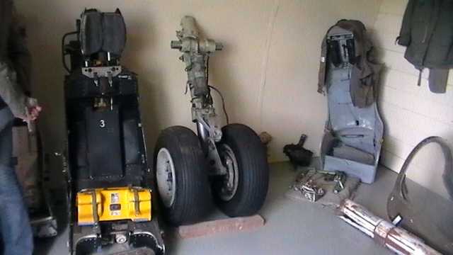 Aircraft Components in the Port Howard Museum on the Falkland Islands