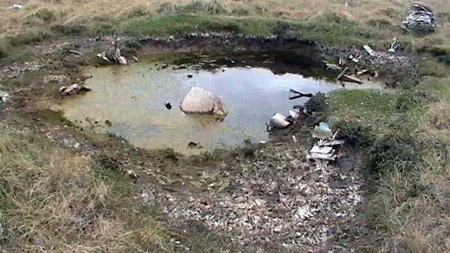 This is the crater that was formed when Mariano's airplane crashed.  