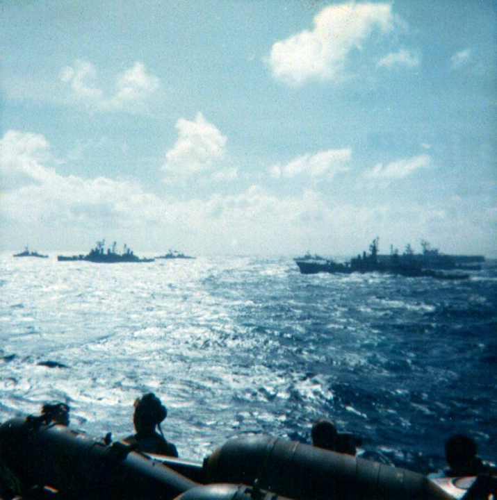 Ships shown here are in the gulf of tonkin, on yankee station, 1965