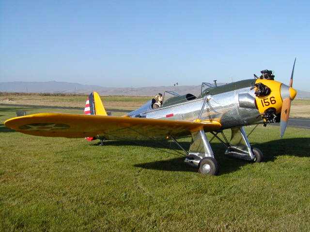Dan Collier flies his beautifully restored vintage Ryan PT-22 Airplane over Southern California