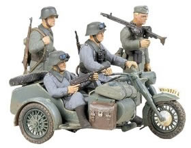 German Army BMW R75 Motorcycle with Side Car Model Kit